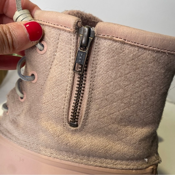 Sperry Top-Sider Saltwater Rain Duck Boots Rose Pink Size 8 Wool Emboss Lining - Picture 7 of 10